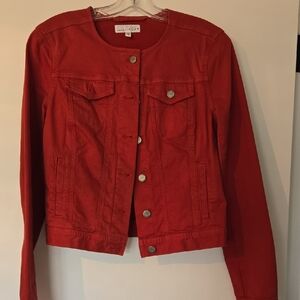LOFT Red Jean Jacket